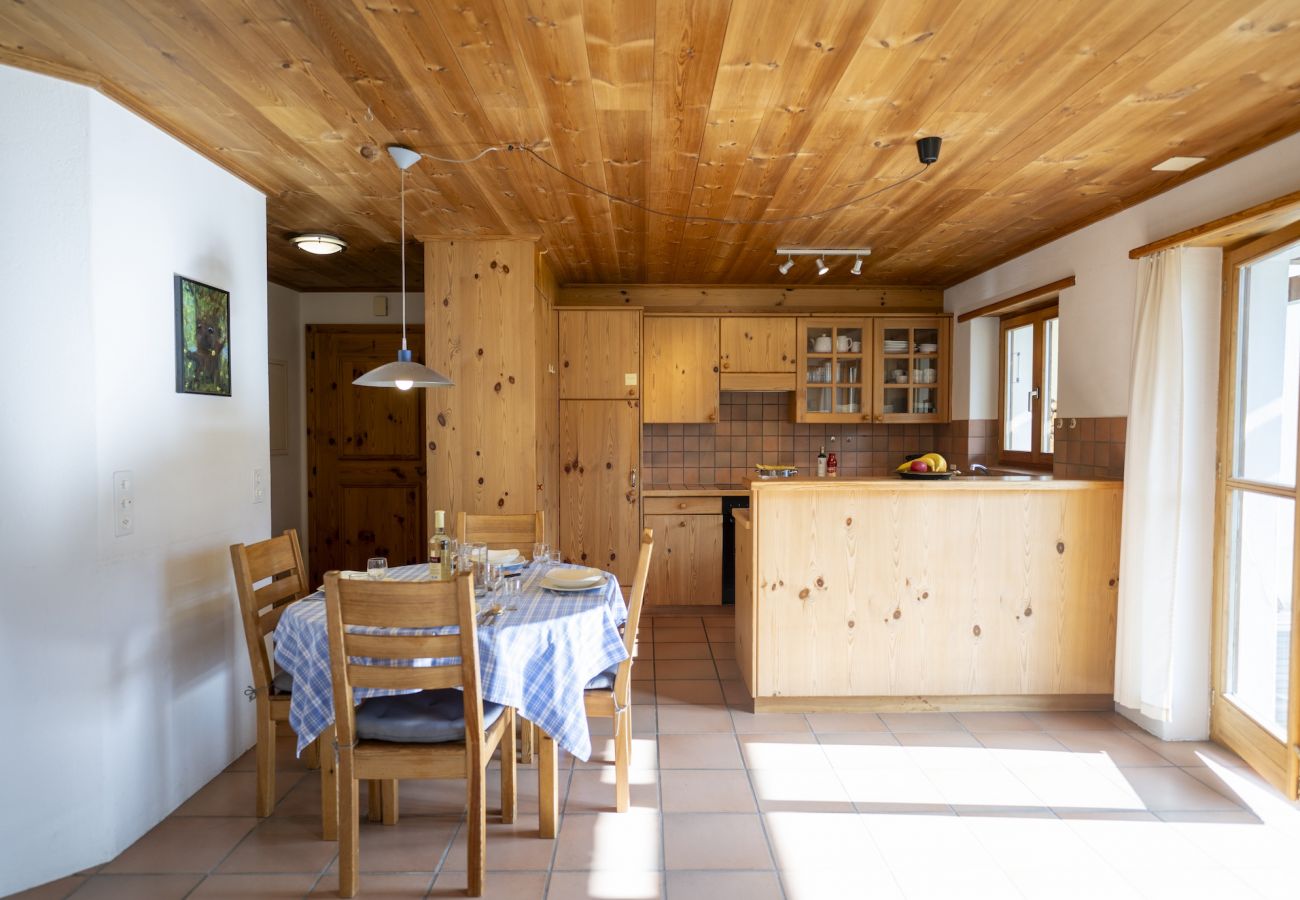 Ferienwohnung in Scuol - CHASA VAL 735C: RUHIGE, GEMÜTLICHE  3 ½ ZIMMERWOHNUNG MIT CHEMINEE UND PANORAMA AUF DEN NATIONALPARK