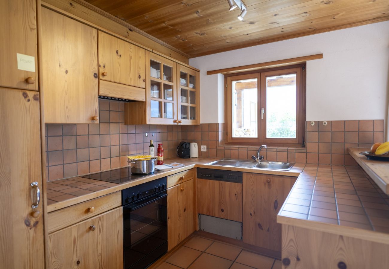 Ferienwohnung in Scuol - CHASA VAL 735C: RUHIGE, GEMÜTLICHE  3 ½ ZIMMERWOHNUNG MIT CHEMINEE UND PANORAMA AUF DEN NATIONALPARK