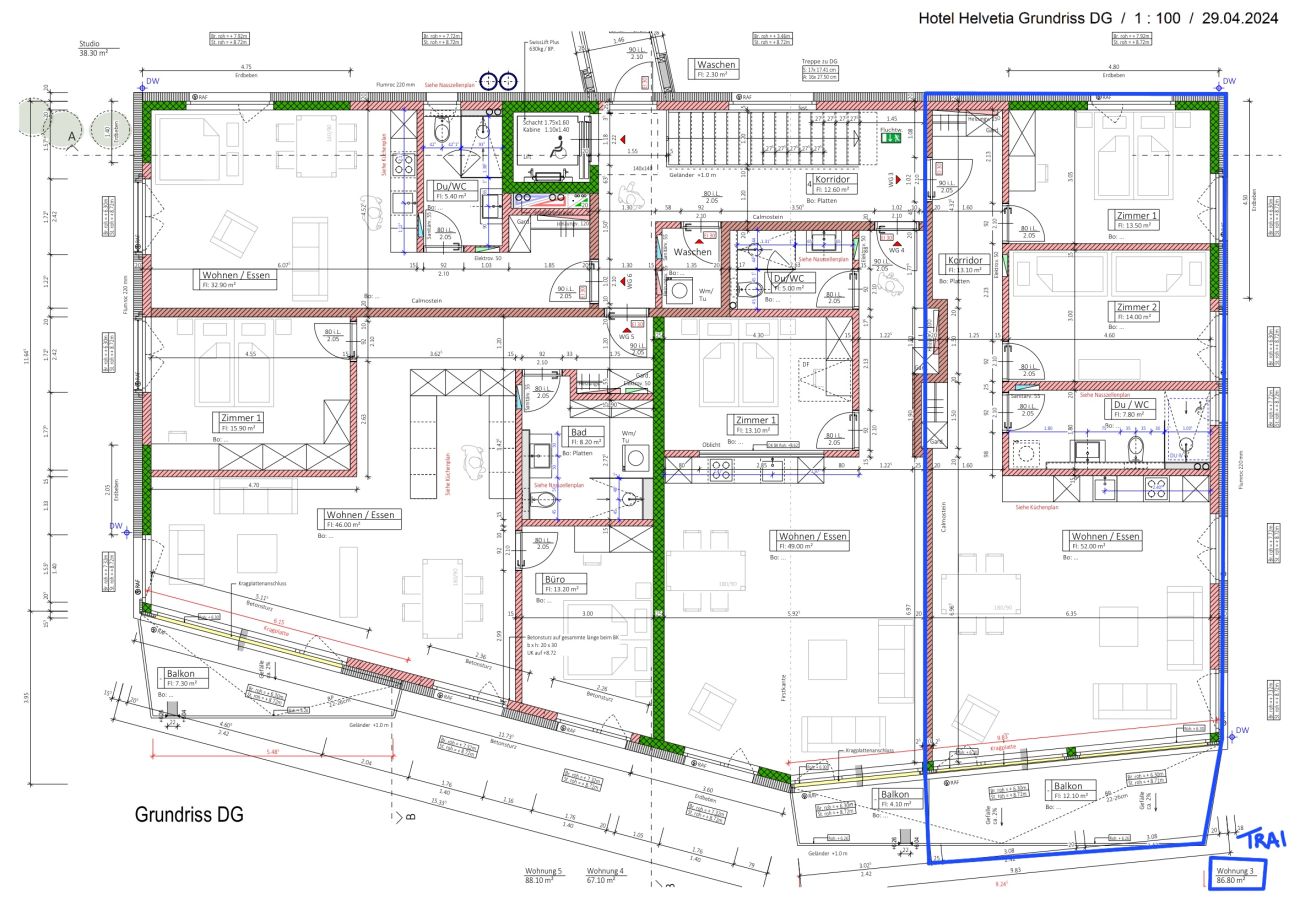 Ferienwohnung in Müstair - Chasa Helvetia Trai: Neu gebaute 3,5 Zimmer Ferienwohnung mit exklusivem Hotelservice