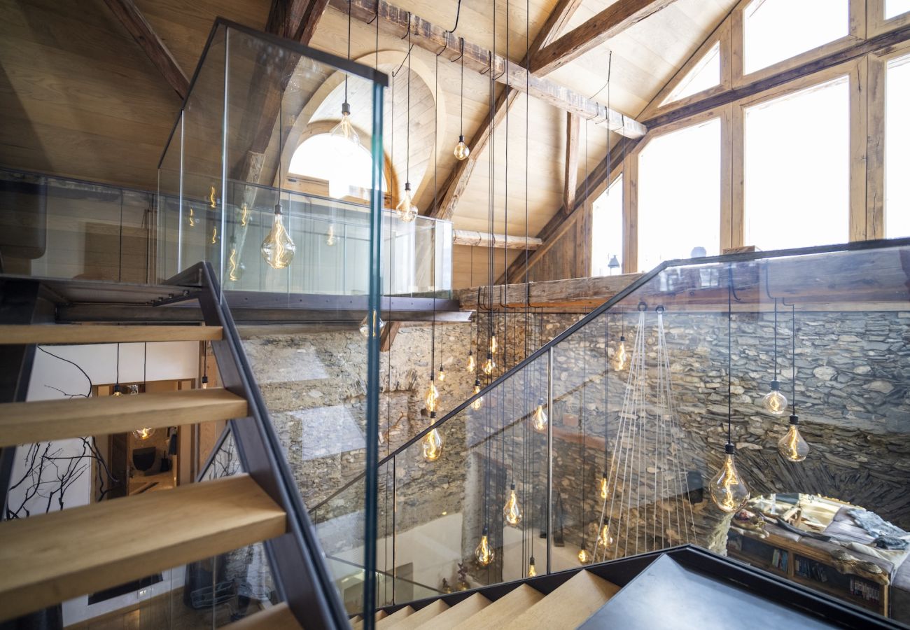 Chalet in Sent - Chasa Sentima – luxuriöser Engadiner Palazzo mit Panoramablick, Hotpot & Sauna direkt an der Talabfahrt 