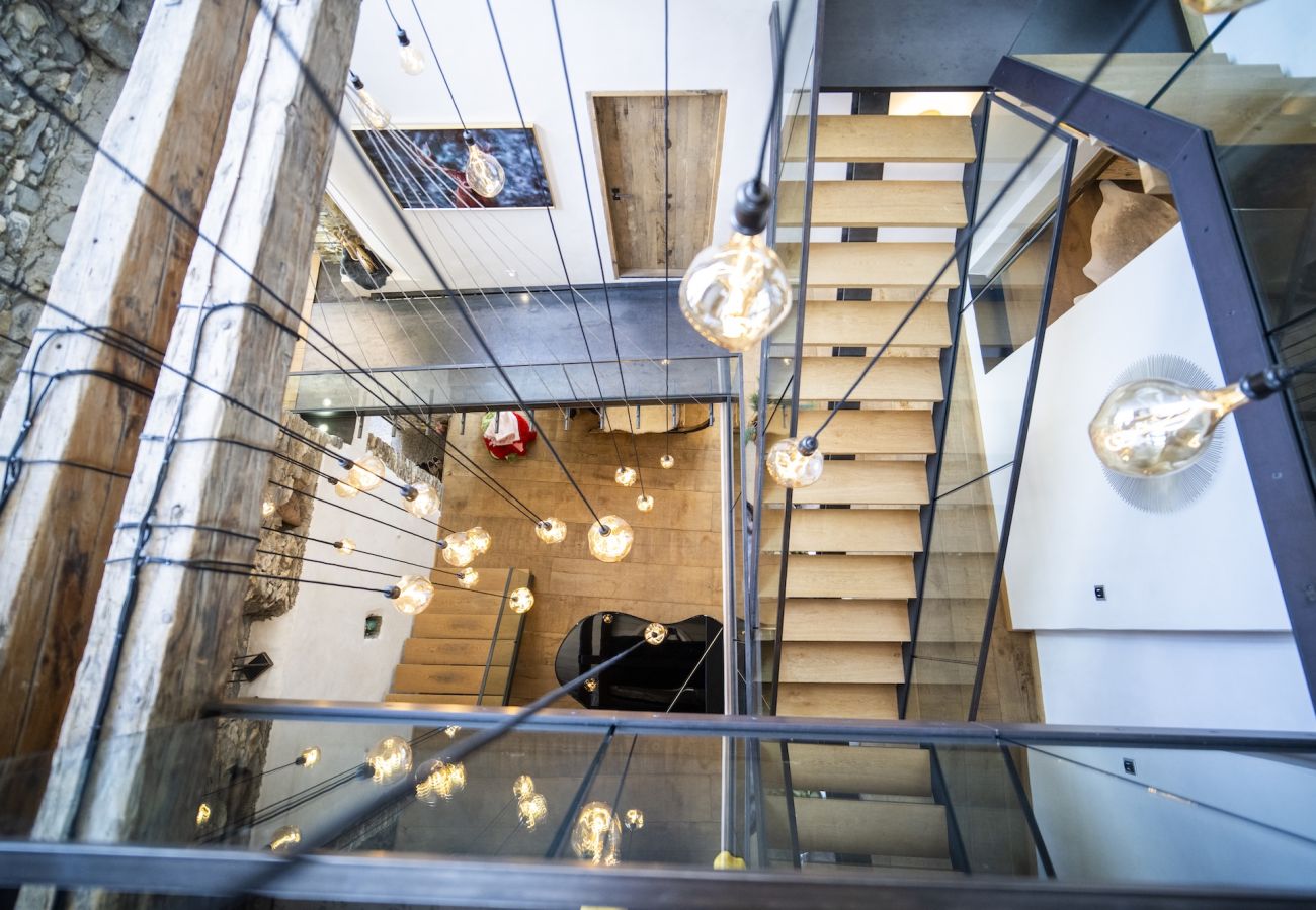 Chalet in Sent - Chasa Sentima – luxuriöser Engadiner Palazzo mit Panoramablick, Hotpot & Sauna direkt an der Talabfahrt 