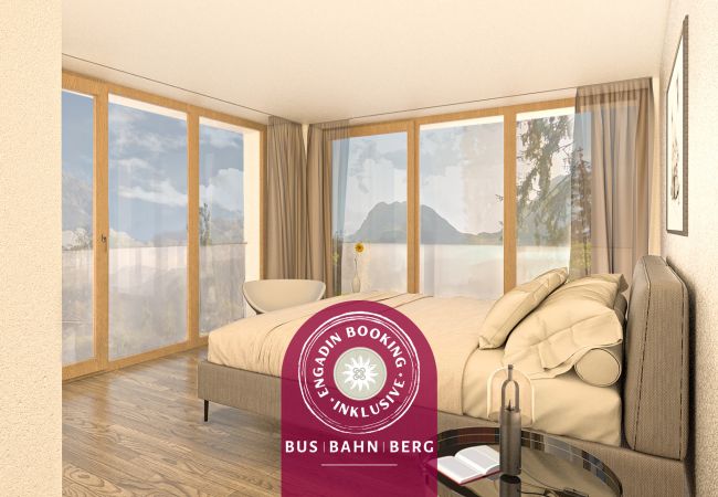 Ferienwohnung in Scuol - Plavna Apartment 2B: Moderne 2 ½-Zimmerwohunung zentral und mit Panoramablick
