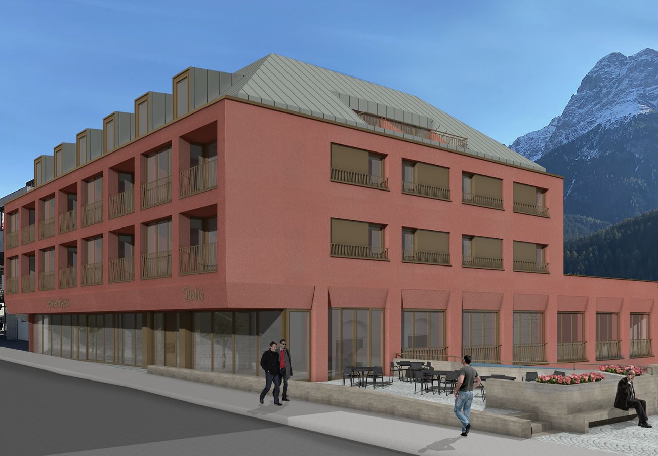 Ferienwohnung in Scuol - Plavna Apartment 2B: Moderne 2 ½-Zimmerwohunung zentral und mit Panoramablick