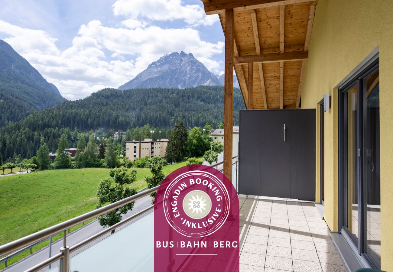 Ferienwohnung in Scuol - Stilvolle Ferienwohnung mit Bergblick im Herzen von Scuol